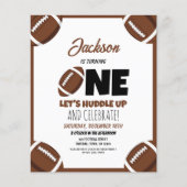 Cute moderne voetbal budget 1e verjaardagsuitnodig (Voorkant)