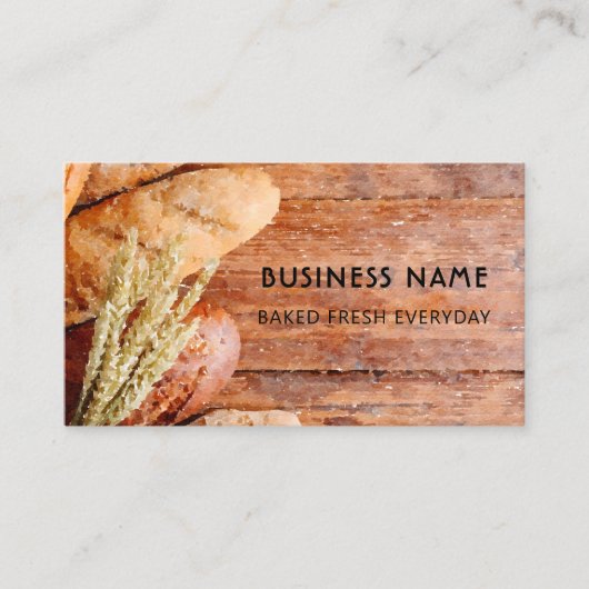 Cute & Moderne Waterverf Brood / Bakery Visitekaartje (Voorkant)