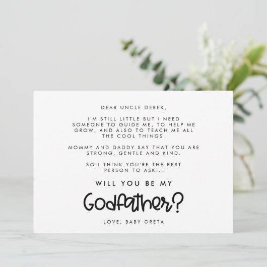 Cute moderne Zal jij mijn peter zijn kaart (Staand voorkant)