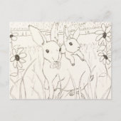 Cute Moeder Baby Bunny Rabbits Briefkaart (Voorkant)