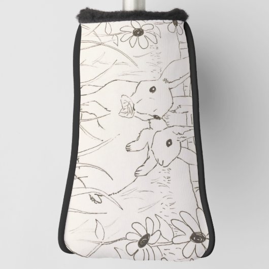 Cute Moeder Baby Bunny Rabbits Golfheadcover (Draai 90)