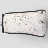 Cute Moeder Baby Bunny Rabbits Golfheadcover (Voorkant)