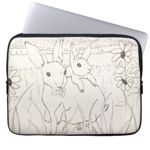 Cute Moeder Baby Bunny Rabbits Laptop Sleeve