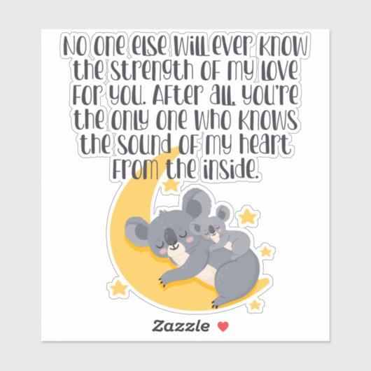 Cute Moeder Baby Koala Beren Inspirerend Citaat Sticker (Vel)
