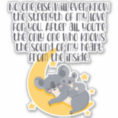 Cute Moeder Baby Koala Beren Inspirerend Citaat Sticker (Voorkant)