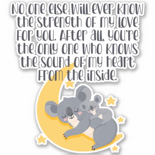 Cute Moeder Baby Koala Beren Inspirerend Citaat Sticker (Voorkant)