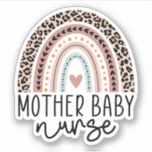Cute Moeder Baby Nurse Leopard Rainbow Sticker (Voorkant)