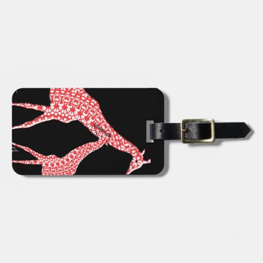 Cute Moeder Baby Whimsical Pattern Giraffe Sinaasa Bagagelabel (Voorkant horizontaal)