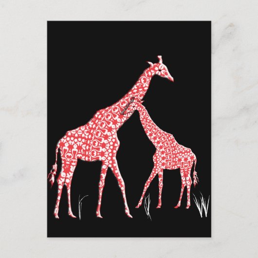 Cute Moeder Baby Whimsical Pattern Giraffe Sinaasa Briefkaart (Voorkant)