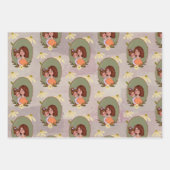 Cute Moeder & Child Illustration Moederdag Inpakpapier Vel (Voorkant)