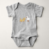 Cute Moeder Duck & Baby Ducklings Romper (Voorkant)