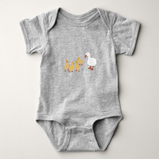 Cute Moeder Duck & Baby Ducklings Romper (Voorkant)