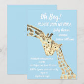 Cute Moeder Giraffe Safari Boho Animals Blue Kaart (Voorkant / Achterkant)