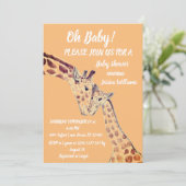Cute Moeder Giraffe Safari Boho Animals Invit Kaart (Staand voorkant)