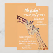 Cute Moeder Giraffe Safari Boho Animals Invit Kaart (Voorkant / Achterkant)