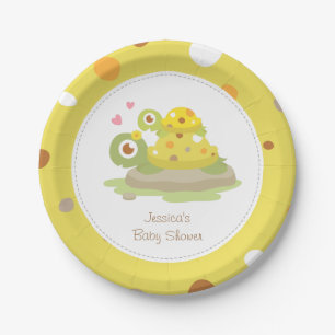 Cute Moeder Schildpad Baby Shower Feest Benodigdhe Papieren Bordje