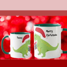 Cute Moeder T-Rex geeft haar Baby kerstkaf