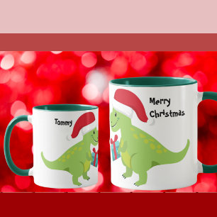 Cute Moeder T-Rex geeft haar Baby kerstkaf Mok