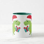 Cute Moeder T-Rex geeft haar Baby kerstkaf Mok (Midden)