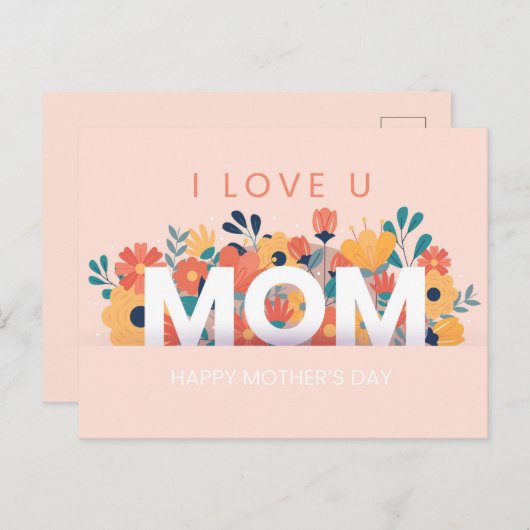 Cute Moederdag Briefkaart (Voorkant / Achterkant)