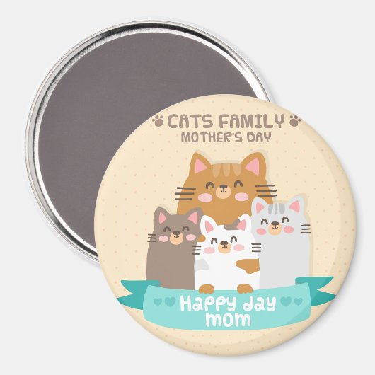 Cute Moederdag Cats Magneet (Voorkant / Achterkant)