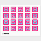 Cute Moederdag Heart Hot Roze Vierkante Sticker (Vel)