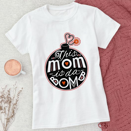 Cute Moederdag Ma da Bomb Modern Typografie T-shirt