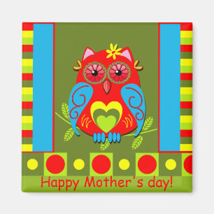 Cute Moederdag magnet met Owl