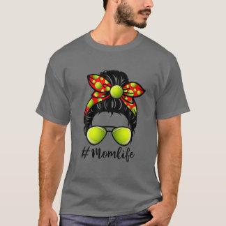 Cute Moederdag Messy Bun Tennis mama T-shirt