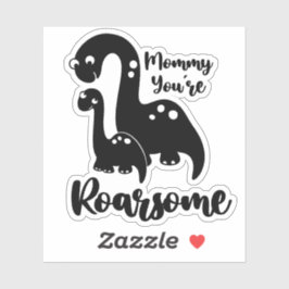 Cute Moederdag met Dino mama en baby Sticker