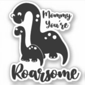 Cute Moederdag met Dino mama en baby Sticker (Voorkant)