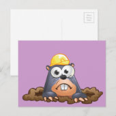 Cute Mole Digging Cartoon Briefkaart (Voorkant / Achterkant)