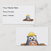 Cute Mole Digging Cartoon Visitekaartje (Voorkant / Achterkant)