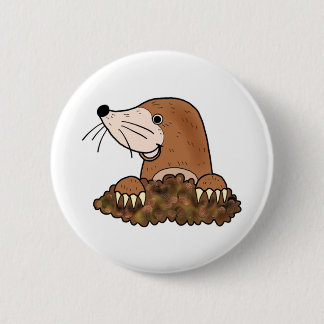 Cute mole grappige kleine dierenkunst ronde button 5,7 cm