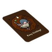 Cute Mole Keep Writing! Motivational Cartoon Magneet (Rechterzijde)