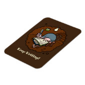 Cute Mole Keep Writing! Motivational Cartoon Magneet (Linkerzijde)
