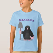 Cute-mole met cartoon voor schop t-shirt (Voorkant)
