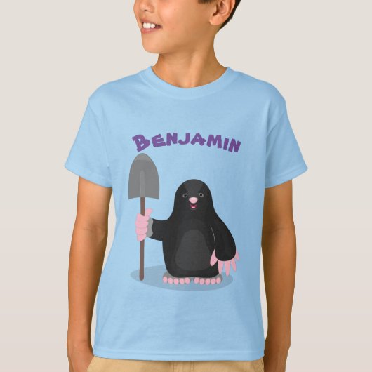 Cute-mole met cartoon voor schop t-shirt (Voorkant)