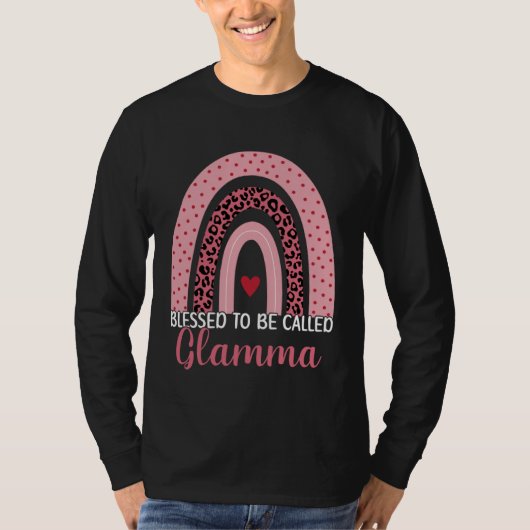 Cute Mom Grandma Blessed To Be Called Glamma Leopa T-shirt (Voorkant)