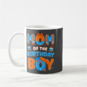 Cute Mom Of The Birthday Boy Matching Blue Orange  Koffiemok (Links)