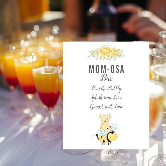 Cute Mom-osa Bar Teddybeer Geslacht Reveal Poster