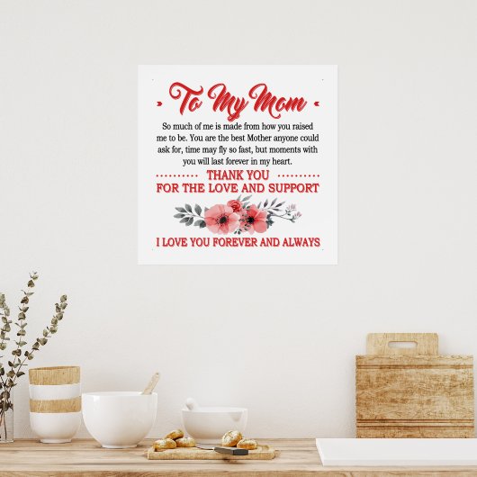 Cute Mom poem love you  Poster (Keuken)