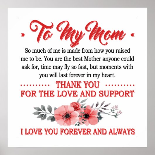 Cute Mom poem love you  Poster (Voorkant)