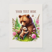 Cute Momma baby bear add text  Briefkaart (Voorkant)