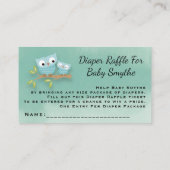 Cute Momma Owl and Baby Owl Diaper Raffle Ticket Informatiekaartje (Achterkant)