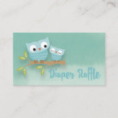Cute Momma Owl and Baby Owl Diaper Raffle Ticket Informatiekaartje (Voorkant)