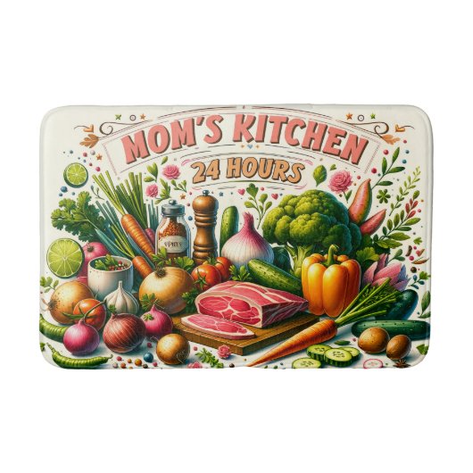 Cute Mom's kitchen word art  Badmat (Voorkant)