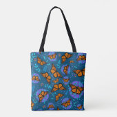 Cute Monarch Butterfly Garden Patronen Tote Bag (Achterkant)