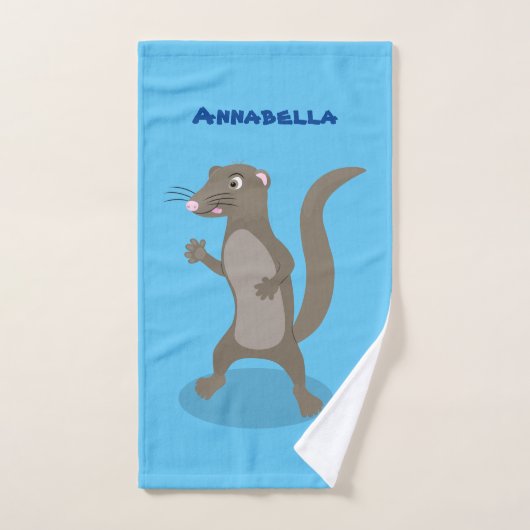 Cute mongoose cartoon illustratie bad handdoek (Handdoek)