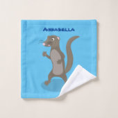 Cute mongoose cartoon illustratie bad handdoek (Wasdoekje)